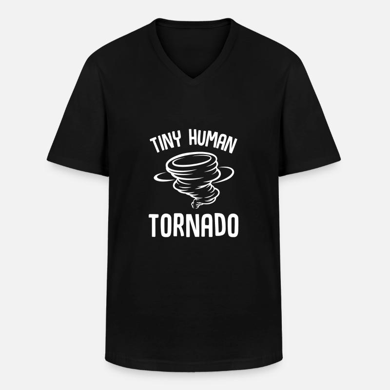 Tiny Human Tornado - Männer-T-Shirt mit V-Ausschnitt - Schwarz