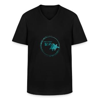 Das Meer ist Vitamin C - Männer-T-Shirt mit V-Ausschnitt - Schwarz - Vorne - AI Model Male 178 dark (178cm)