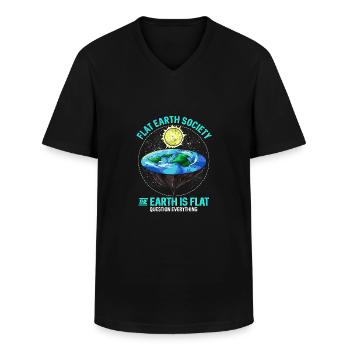 Flache Erde Die Erde ist flach Hinterfrage alles - Männer-T-Shirt mit V-Ausschnitt - Schwarz - Vorne - AI Model Male 178 dark (178cm)