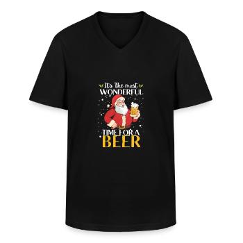 It's The Most Wonderful Time For A Beer Shirt Beer - Männer-T-Shirt mit V-Ausschnitt - Schwarz - Vorne - AI Model Male 178 dark (178cm)