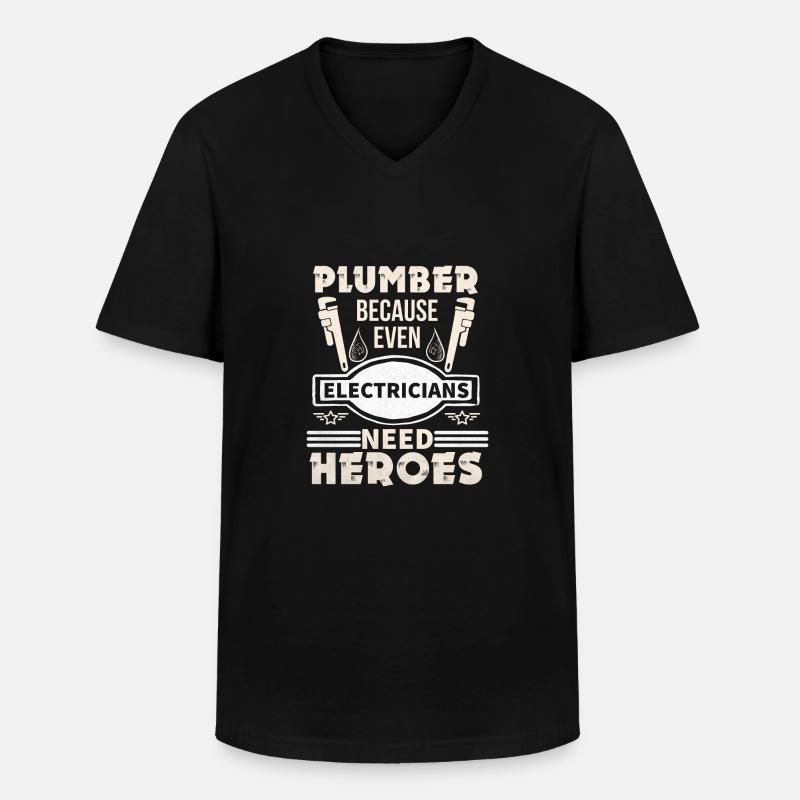 Klempner - Männer-T-Shirt mit V-Ausschnitt - Schwarz