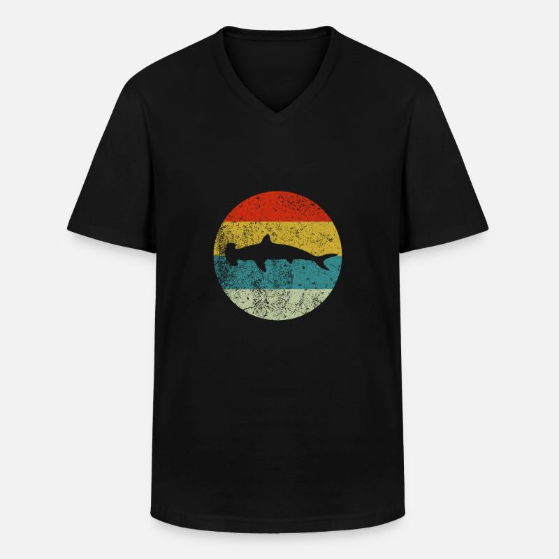 Hammerhai - Männer-T-Shirt mit V-Ausschnitt - Schwarz