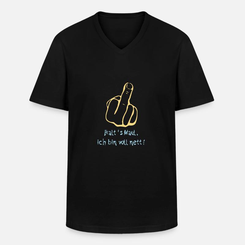 Voll nett - Männer-T-Shirt mit V-Ausschnitt - Schwarz