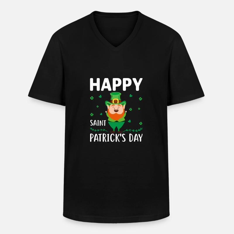 Happy Saint Patrick´s Day - Männer-T-Shirt mit V-Ausschnitt - Schwarz