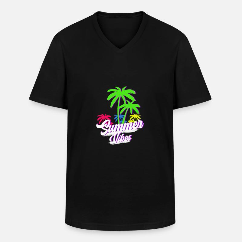 Summer Vibes - Männer-T-Shirt mit V-Ausschnitt - Schwarz