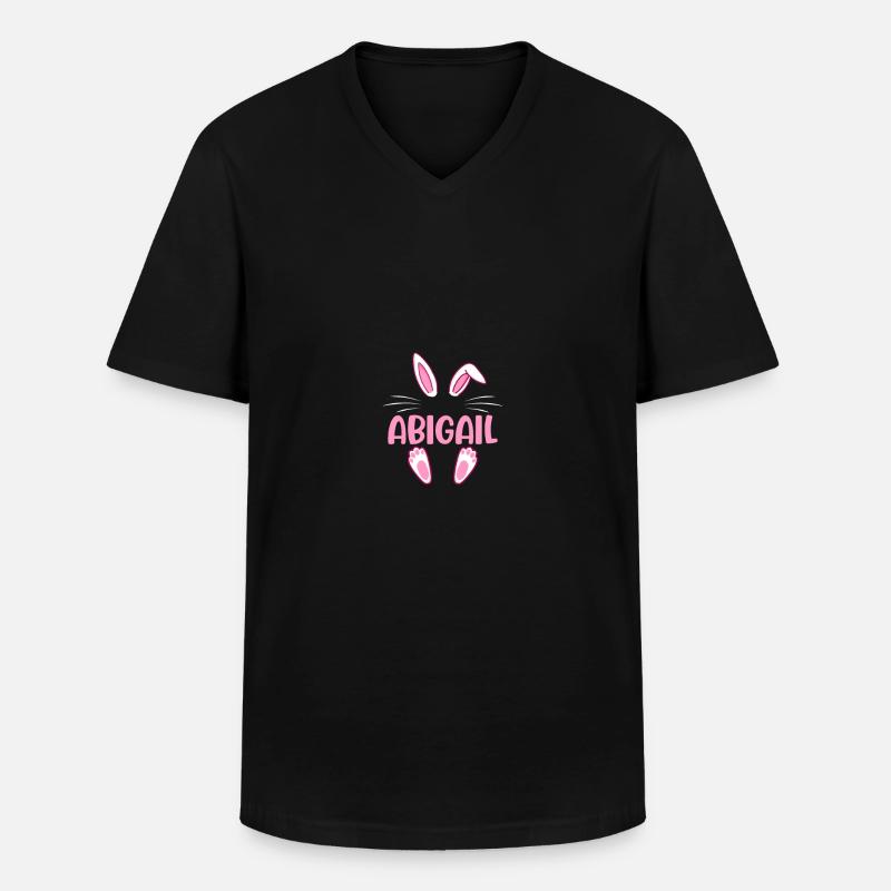 ABIGAIL Easter - Männer-T-Shirt mit V-Ausschnitt - Schwarz
