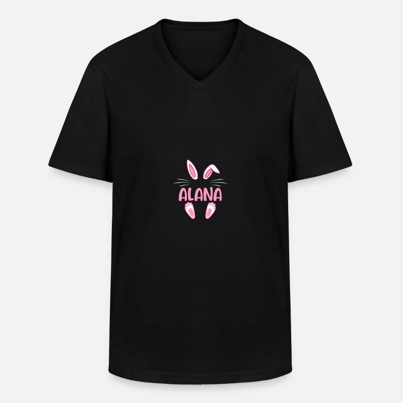 ALANA Easter - Männer-T-Shirt mit V-Ausschnitt - Schwarz