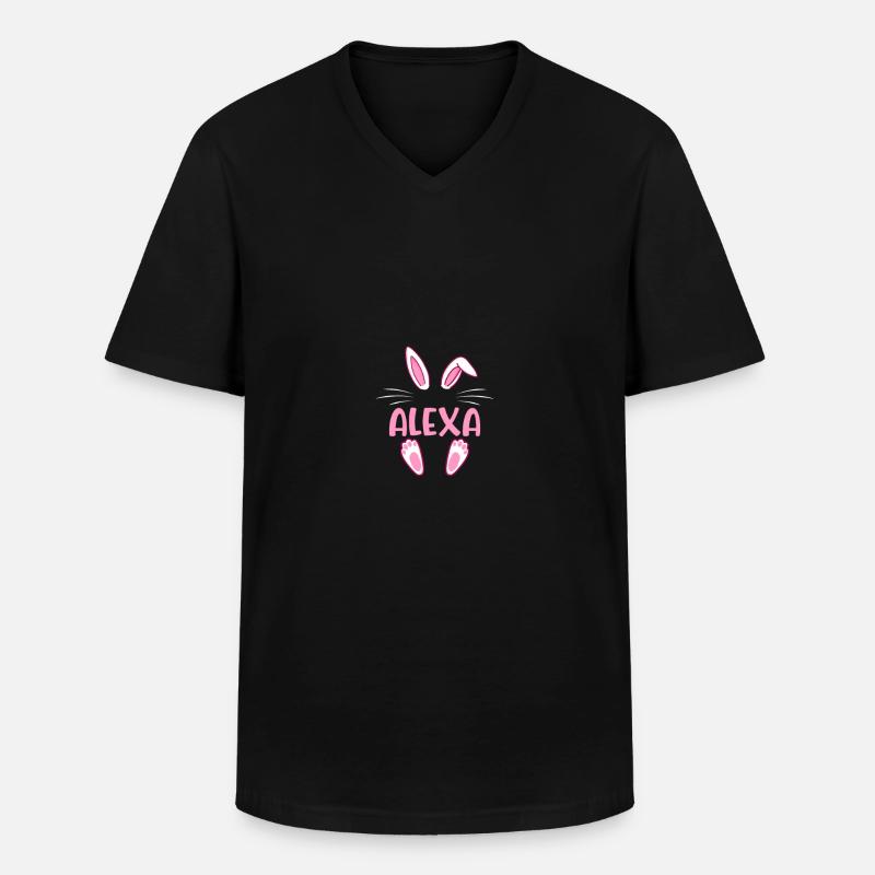 ALEXA Easter - Männer-T-Shirt mit V-Ausschnitt - Schwarz