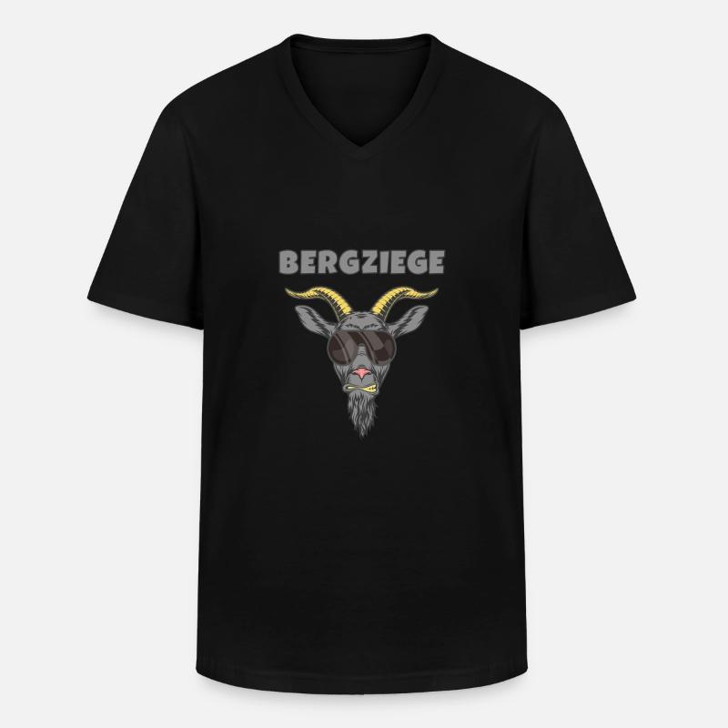 Bergziege Cool - Männer-T-Shirt mit V-Ausschnitt - Schwarz