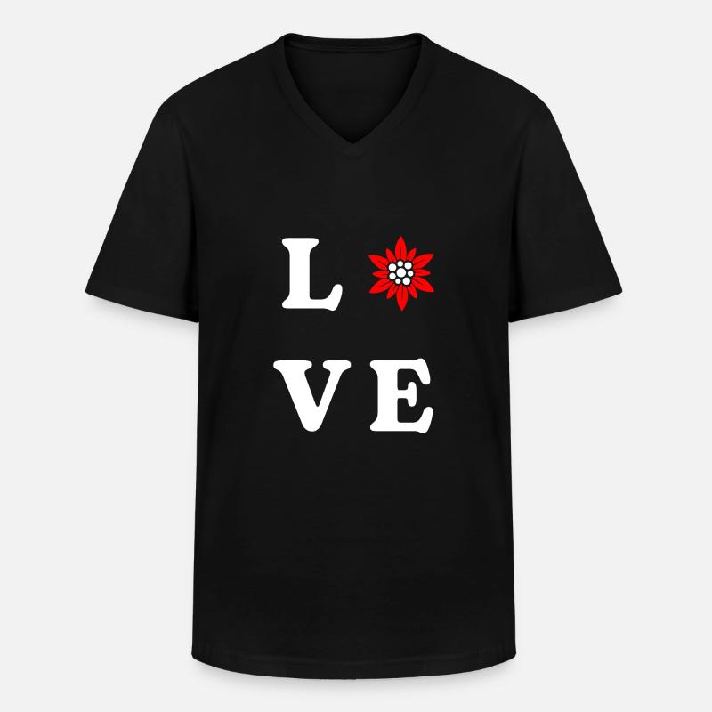 Schweiz Love - Männer-T-Shirt mit V-Ausschnitt - Schwarz