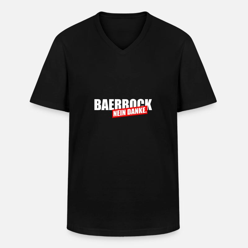 Bearbock Nein Danke - Männer-T-Shirt mit V-Ausschnitt - Schwarz