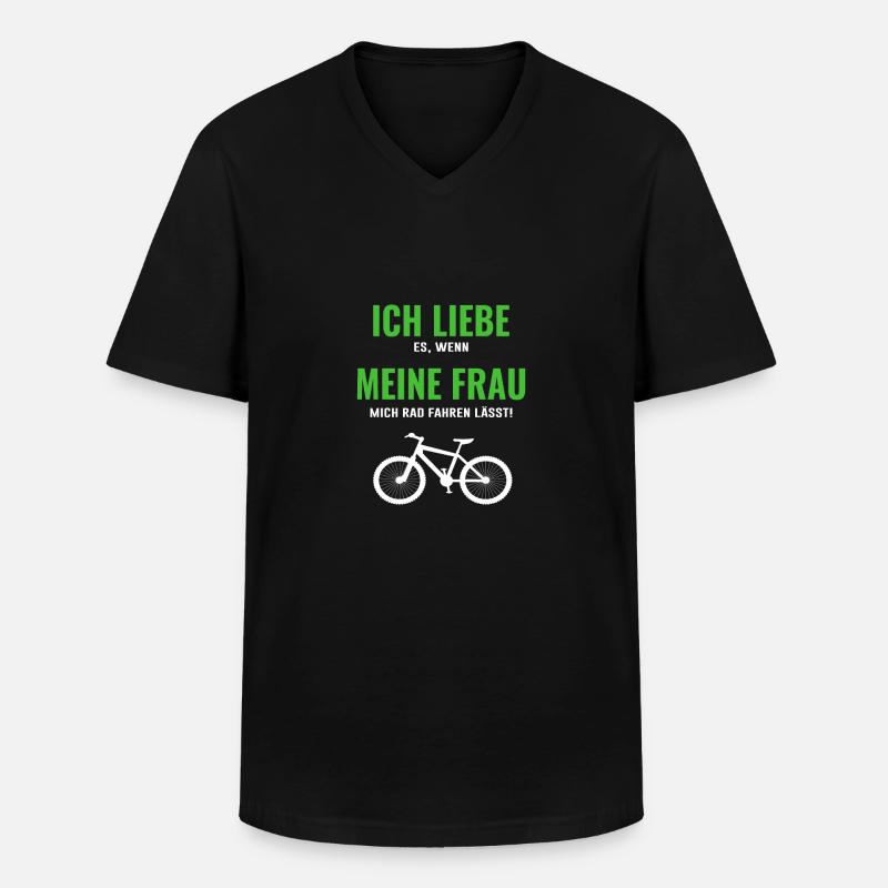 Fahrrad Spruch Geschenk - Männer-T-Shirt mit V-Ausschnitt - Schwarz