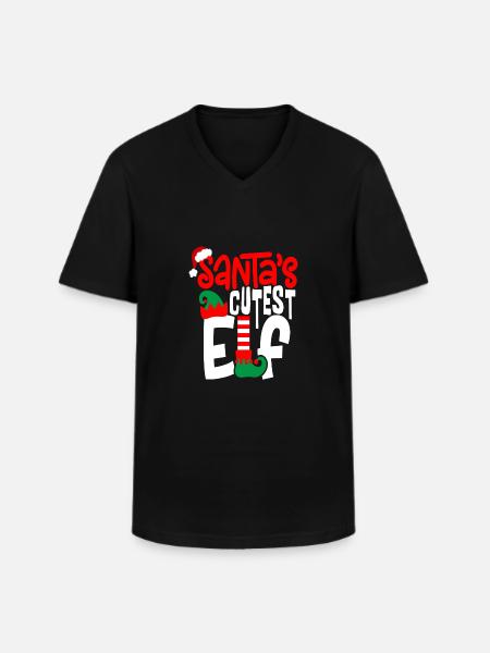 Santa s Cutest Elf - Men's V-Neck T-Shirt - black