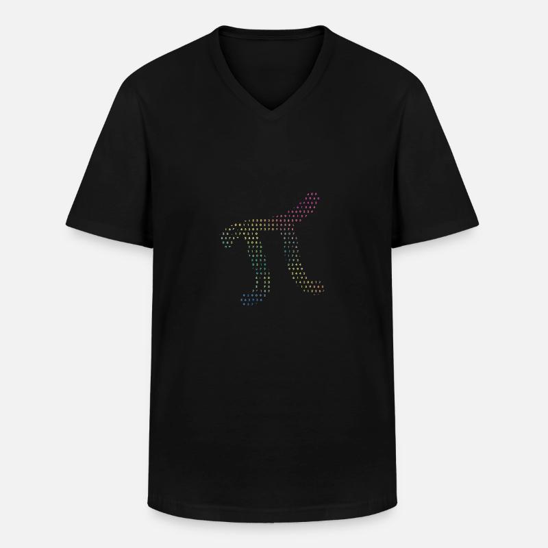 Chiffres de Pi dans les numéros de code source Pi Jour 3.14159 T-shirt col V Homme