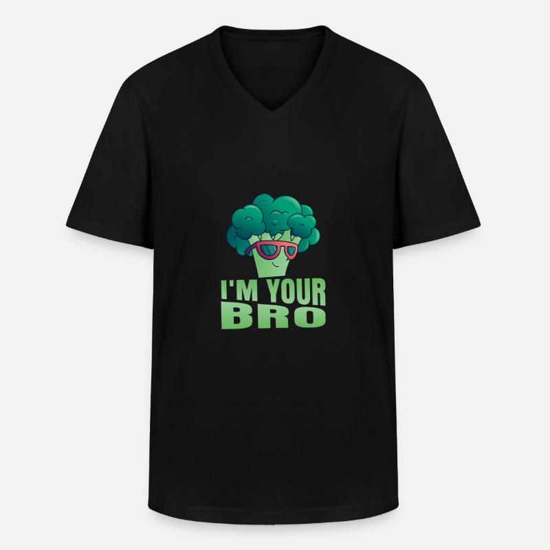 I'm Your Bro Broccoli Vegetable - Männer-T-Shirt mit V-Ausschnitt - Schwarz