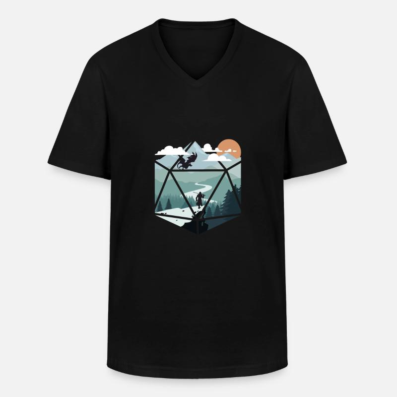 RPG-RPG-Tabletop-Rollenspiele Gamer-Rollenspiel - Männer-T-Shirt mit V-Ausschnitt - Schwarz