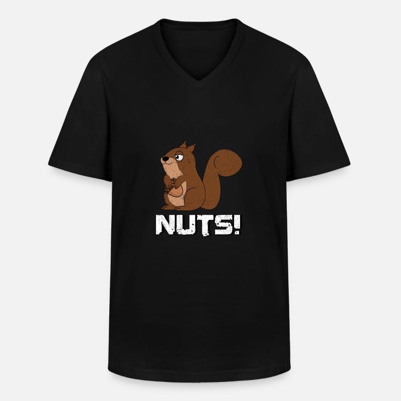 Süßes hungriges Eichhörnchen - Männer-T-Shirt mit V-Ausschnitt - Schwarz