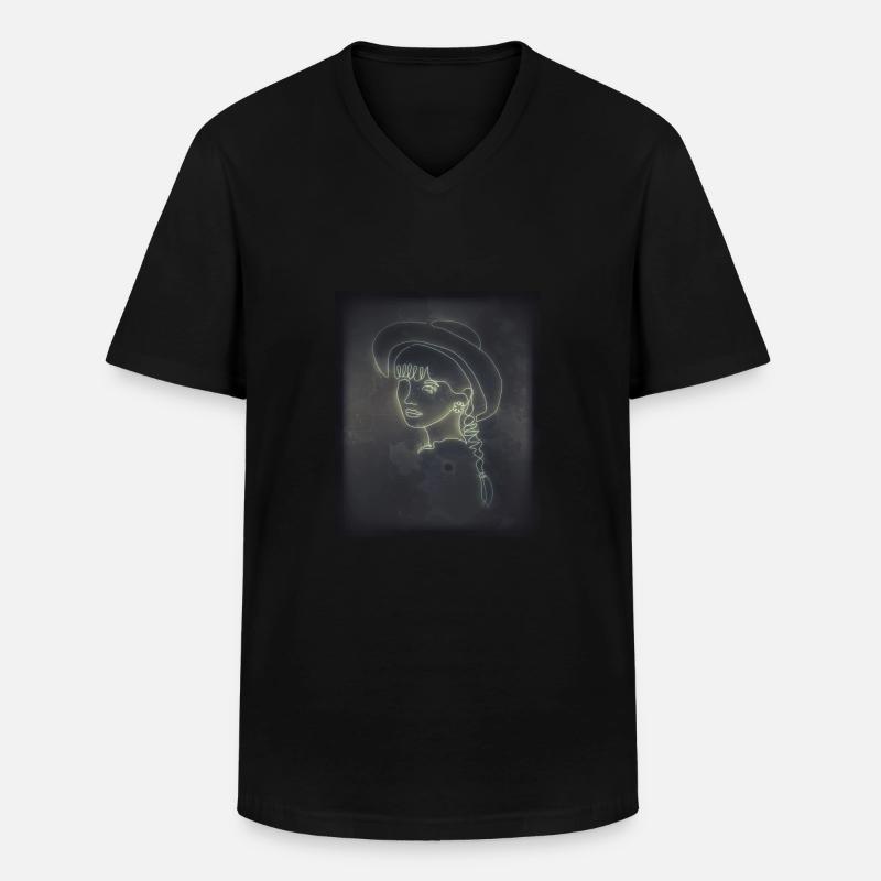 Frau Kunst - Männer-T-Shirt mit V-Ausschnitt - Schwarz