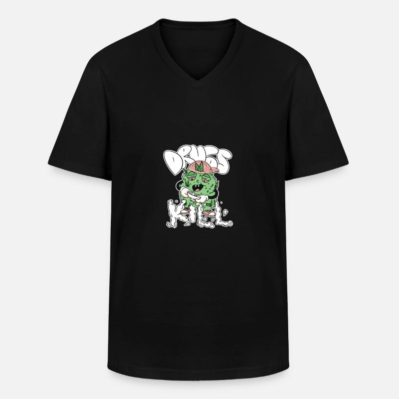 Eine Zigarette drehen - Männer-T-Shirt mit V-Ausschnitt - Schwarz