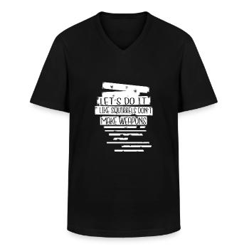 Global Peace Peace Symbol Family Dove of Peace - Men's V-Neck T-Shirt - black - Front - AI Model Male 178 dark (178cm)
