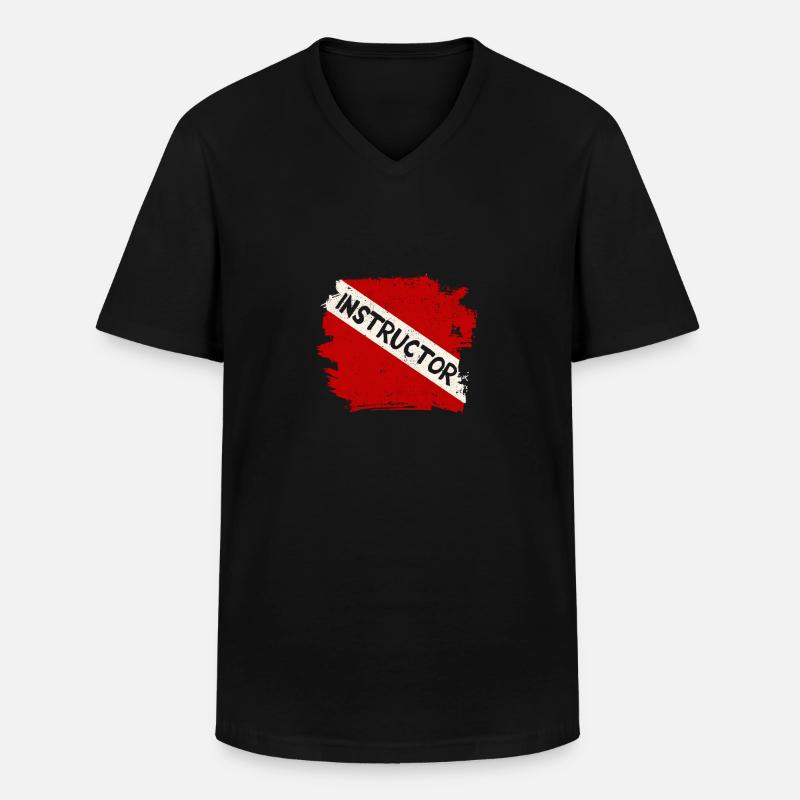 Tauchlehrer Taucher Tieftauchen Divemaster Student - Männer-T-Shirt mit V-Ausschnitt - Schwarz