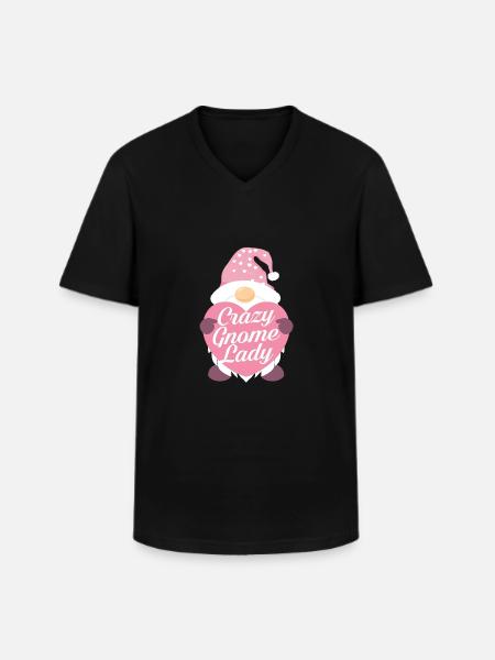 Crazy Gnome lady - Men's V-Neck T-Shirt - black