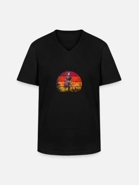 Bicycle Riding Witch Funny Cycling Lover - Men's V-Neck T-Shirt - black