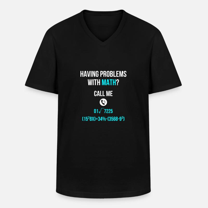 Mathe lernen Schule - Männer-T-Shirt mit V-Ausschnitt - Schwarz