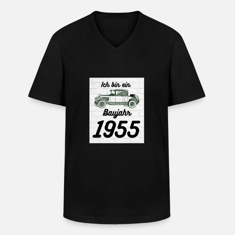 Oldtimer 1955 - Männer-T-Shirt mit V-Ausschnitt - Schwarz