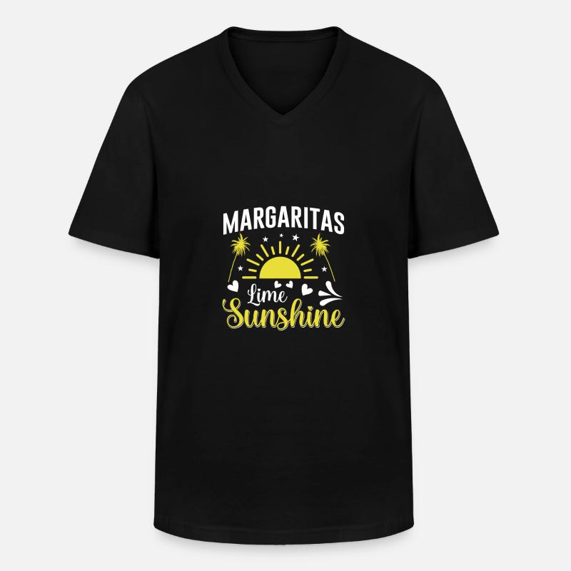 summer Typography - Männer-T-Shirt mit V-Ausschnitt - Schwarz