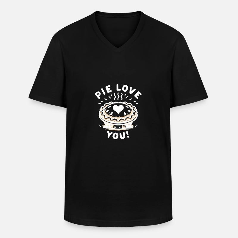 Pie liebt dich! - Männer-T-Shirt mit V-Ausschnitt - Schwarz