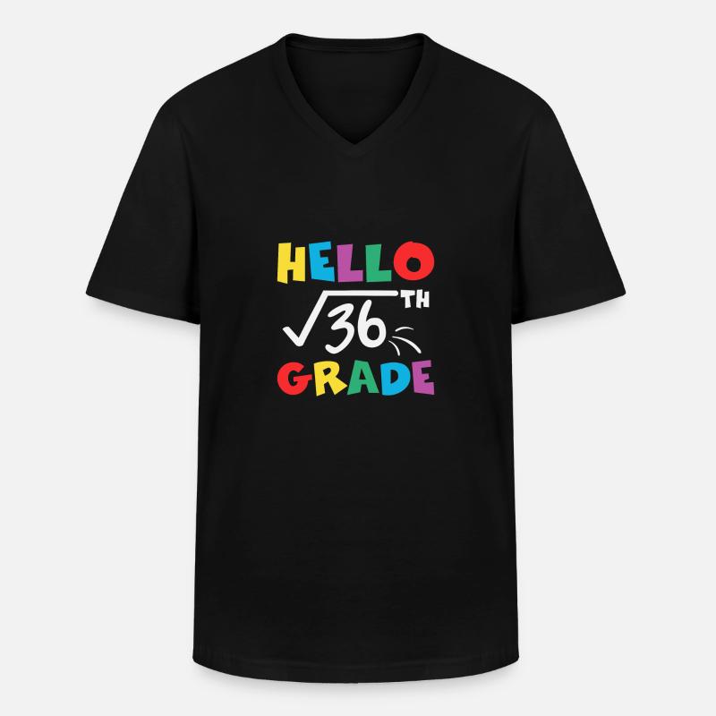 Hello 36th grade - Männer-T-Shirt mit V-Ausschnitt - Schwarz