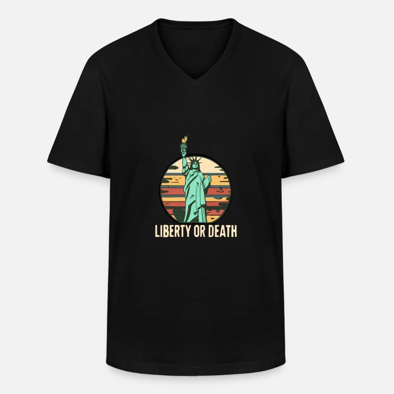FREIHEIT ODER TOD - Männer-T-Shirt mit V-Ausschnitt - Schwarz