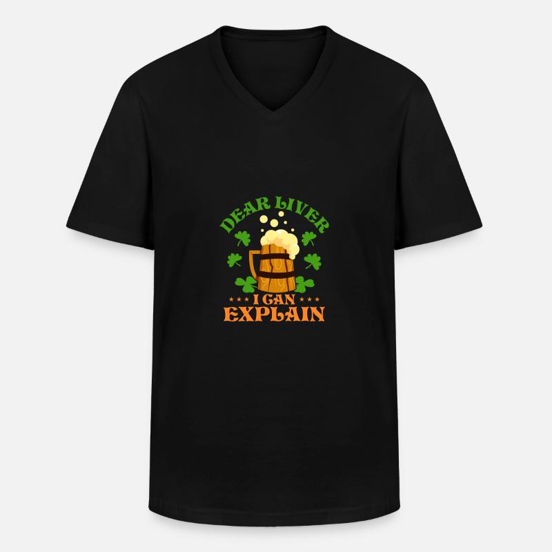Dear Liver I Can Explain - Männer-T-Shirt mit V-Ausschnitt - Schwarz