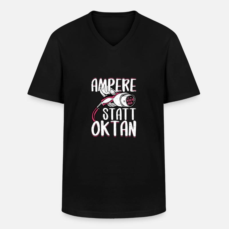Ampere Statt Oktan - Männer-T-Shirt mit V-Ausschnitt - Schwarz