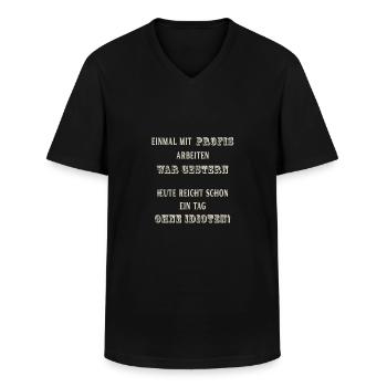 Einmal mit Profis arbeiten - Männer-T-Shirt mit V-Ausschnitt - Schwarz - Vorne - AI Model Male 178 dark (178cm)