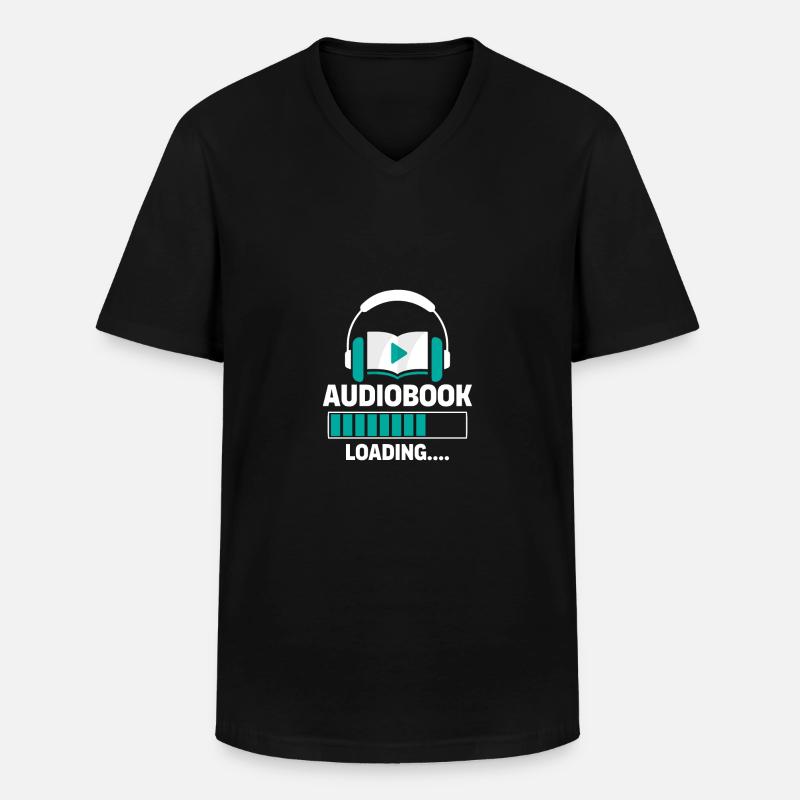 Silence Please: Audiobook Loading... - Männer-T-Shirt mit V-Ausschnitt - Schwarz