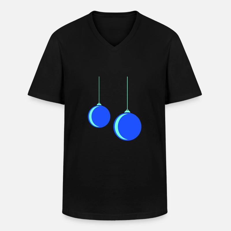 Weihnachtskugel - Männer-T-Shirt mit V-Ausschnitt - Schwarz