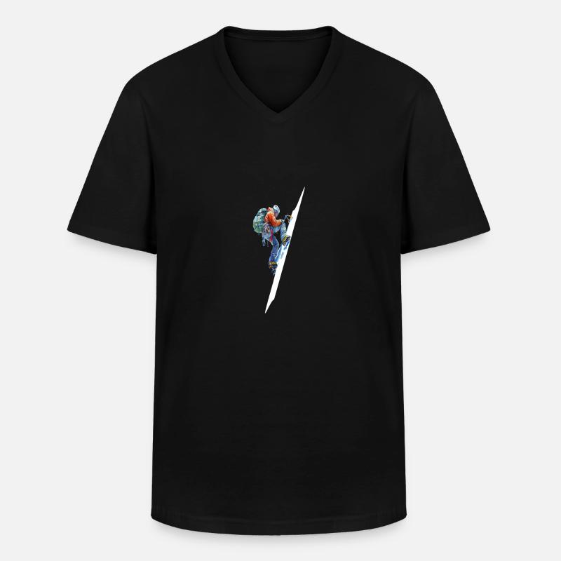Extrem-Eiskletterer-Abenteuer Extreme Climber - Männer-T-Shirt mit V-Ausschnitt - Schwarz