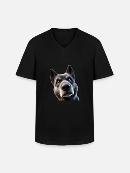 Dog Head 2 - Men's V-Neck T-Shirt - black