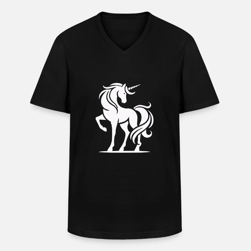 einhorn - Männer-T-Shirt mit V-Ausschnitt - Schwarz