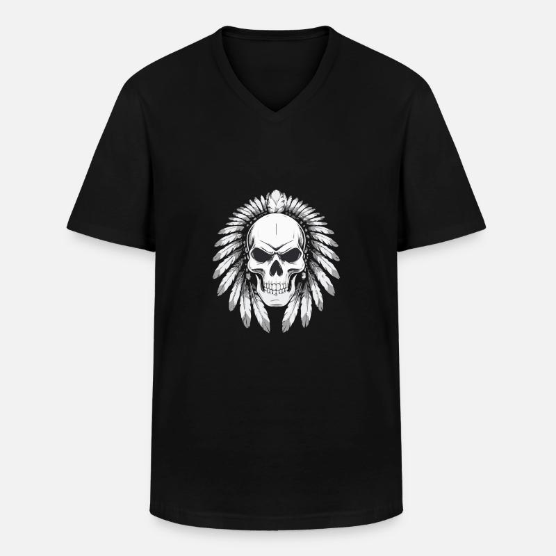 GRIM STIL - Männer-T-Shirt mit V-Ausschnitt - Schwarz
