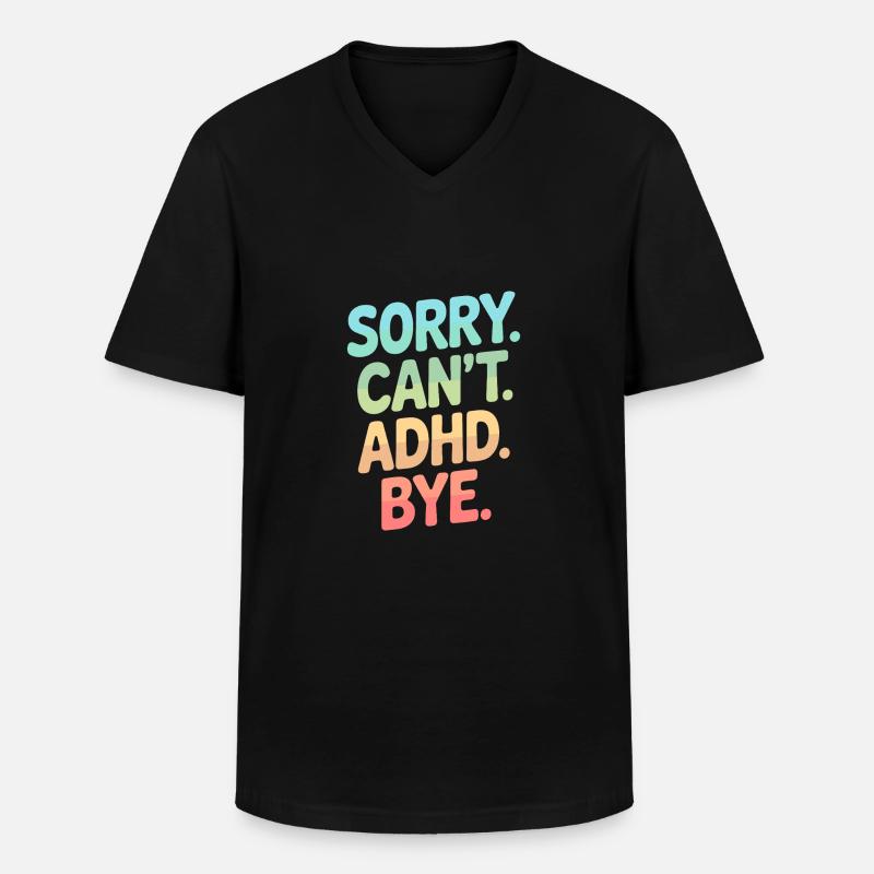 ADHS - Männer-T-Shirt mit V-Ausschnitt - Schwarz