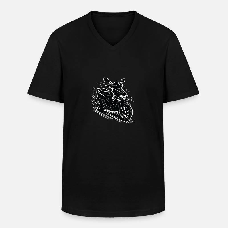 Roller Scooter 50ccm - Männer-T-Shirt mit V-Ausschnitt - Schwarz