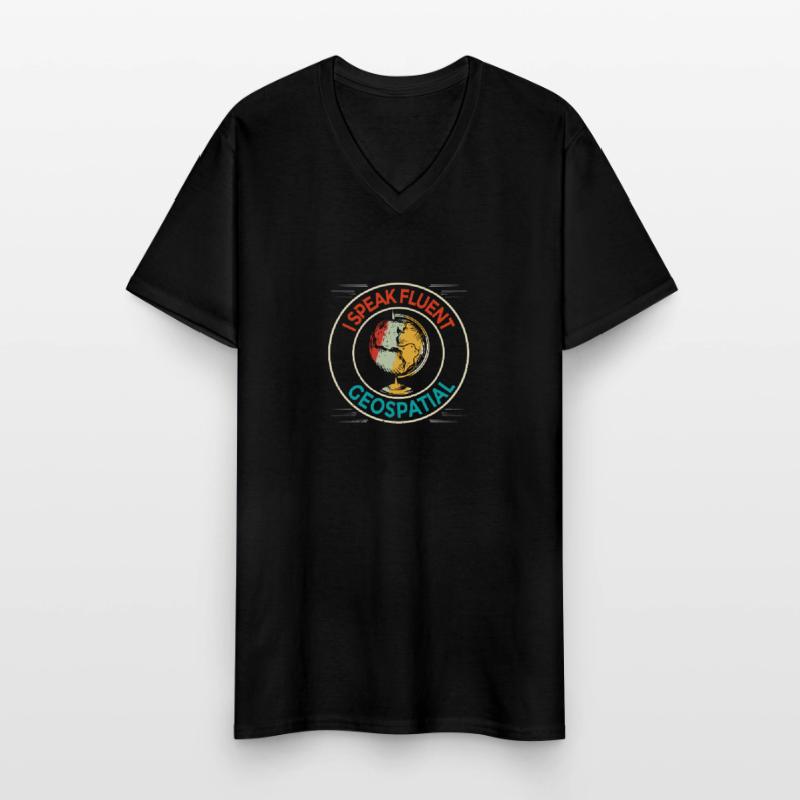 Systèmes d’Information Géographique Géospatial T-shirt col V Homme