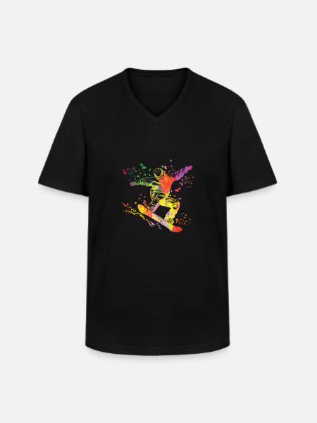 Snowboarder Snowboarding Snowboard - Men's V-Neck T-Shirt - black