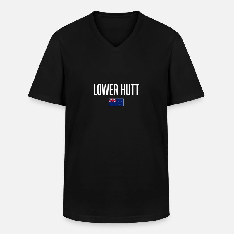 Lowerhutt Neuseeland - Männer-T-Shirt mit V-Ausschnitt - Schwarz