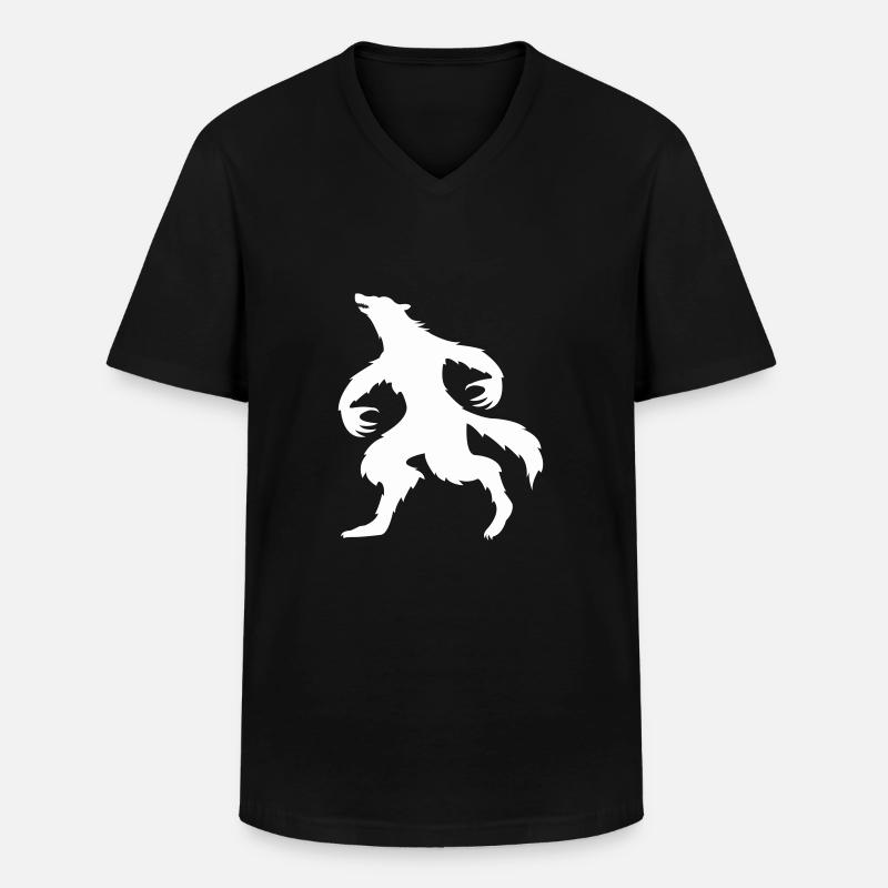 werwolf 1 - Männer-T-Shirt mit V-Ausschnitt - Schwarz