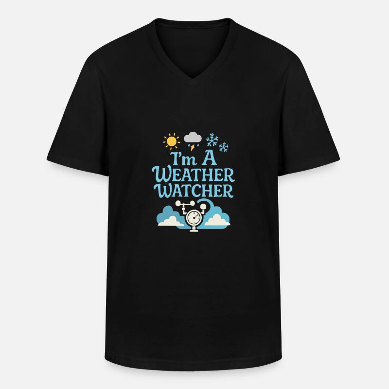 Ich bin ein Wetterbeobachter - Männer-T-Shirt mit V-Ausschnitt - Schwarz