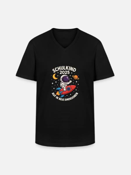 Écolier 2025 Astronaute Fusée - T-shirt col V Homme - noir